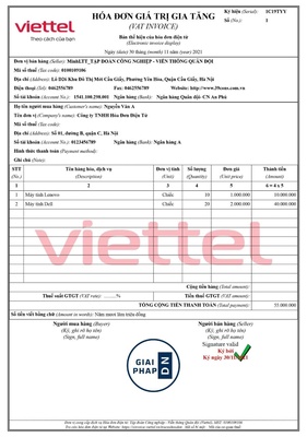 Hóa đơn điện tử Viettel S Invoice