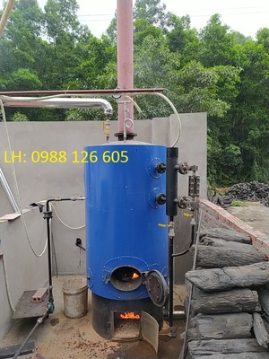 Nồi hơi đốt than củi công suất 100kg/h-0988126605